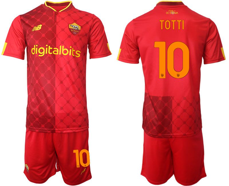 Men 2022-2023 Club AS Rome home red #10 Soccer Jersey->rome jersey->Soccer Club Jersey